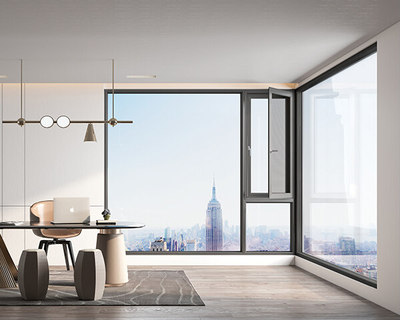 109极窄断桥连体外框窗纱一体(外开圆压线)