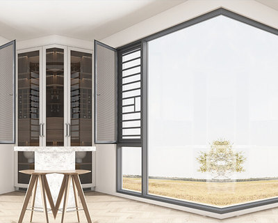 108断桥窗纱一体(内平框外开)