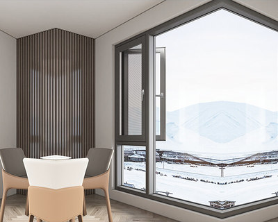 108断桥连体外框窗纱一体(内外 平框外开)